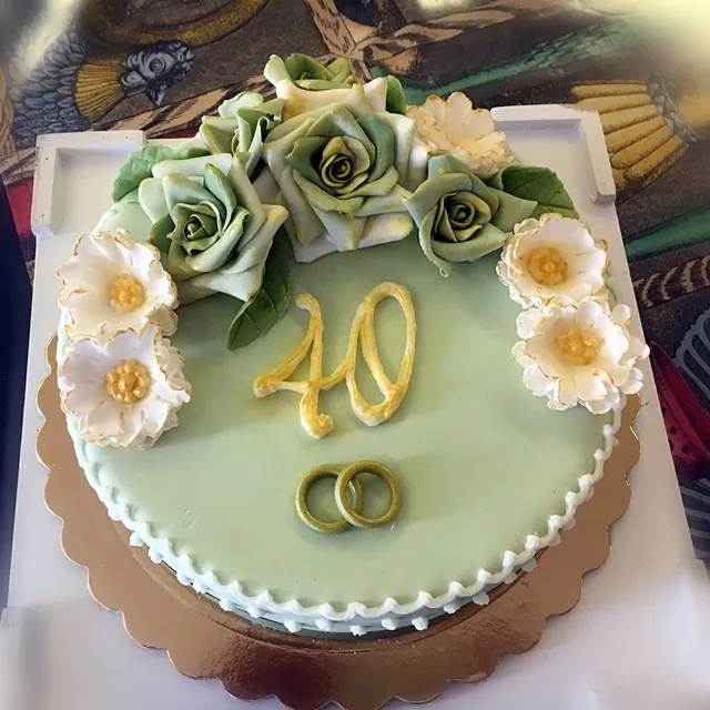 La torta dei quarant'anni vista dall'alto